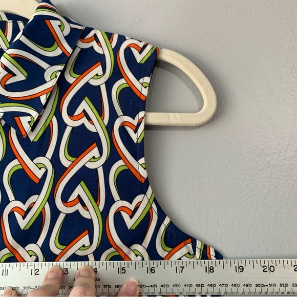 CAbi Amour 5370 multi abstract interlocking heart sleeveless shirt dress. Size S - Picture 7 of 10